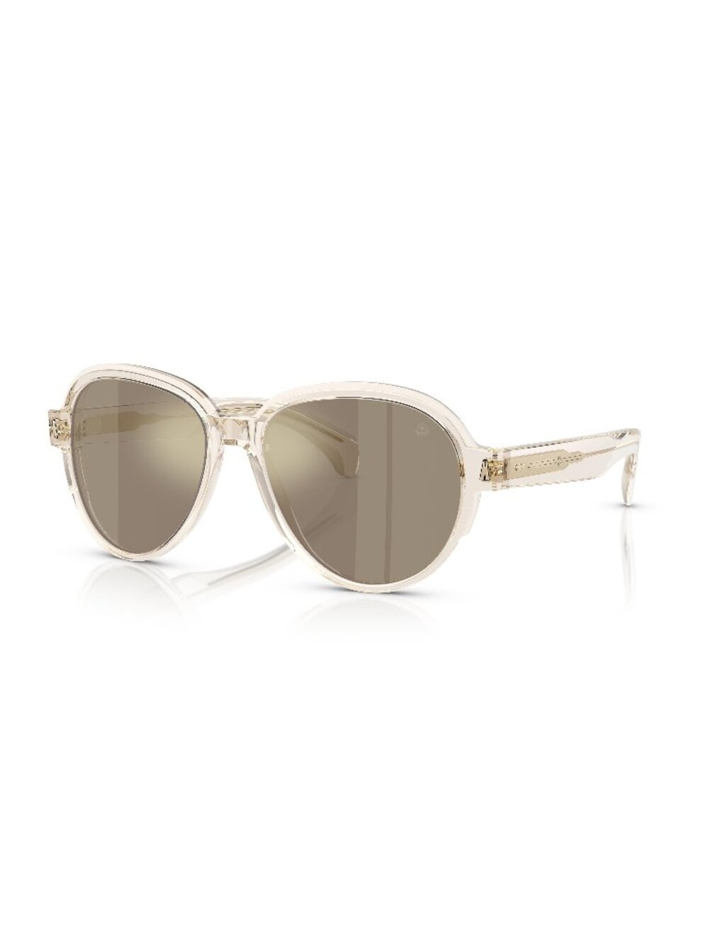 New Moncler Unisex Sunglasses Yellow Aviator Grey Lens Acetate Frame ME6005 57